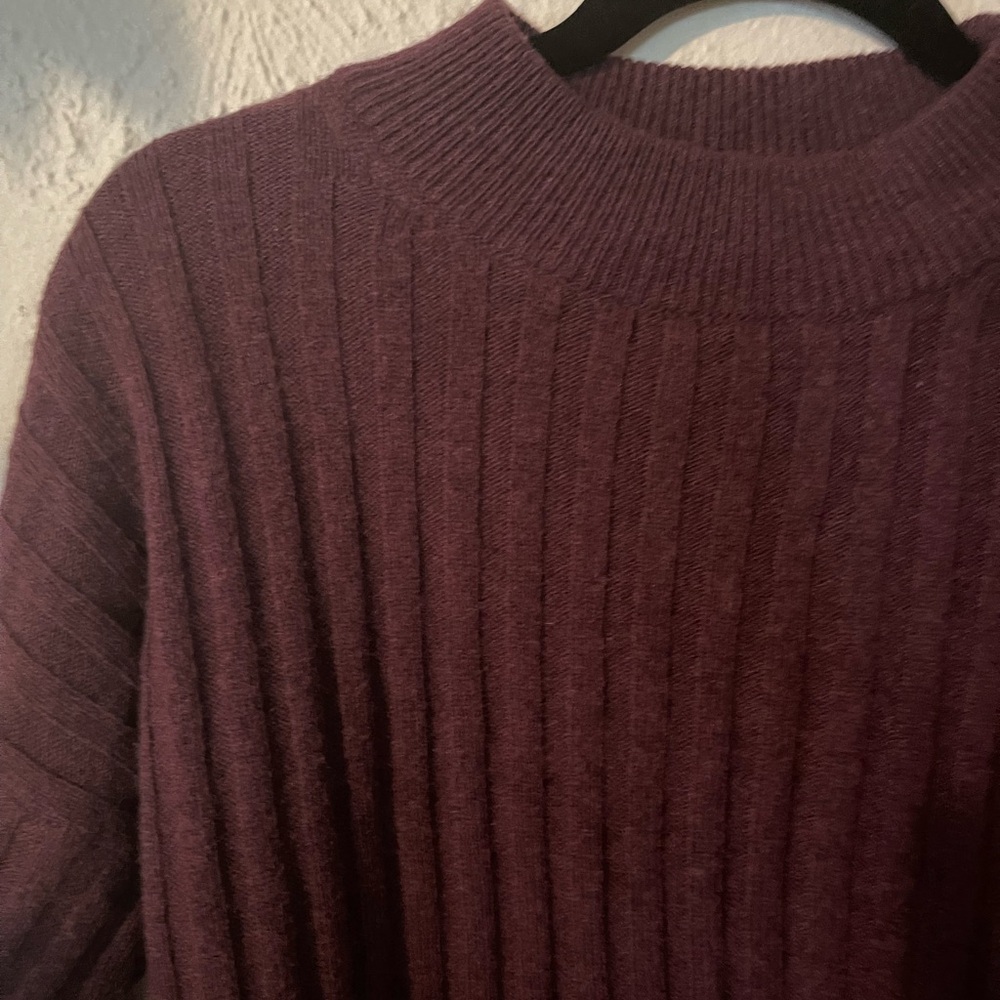 Madewell Deep Purple Knit Ribbed Long Sweater - Picture 7 of 7